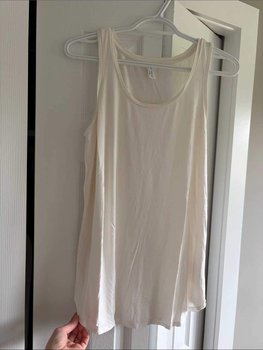 Thyme Maternity Cream Scoop Neck Maternity Tank